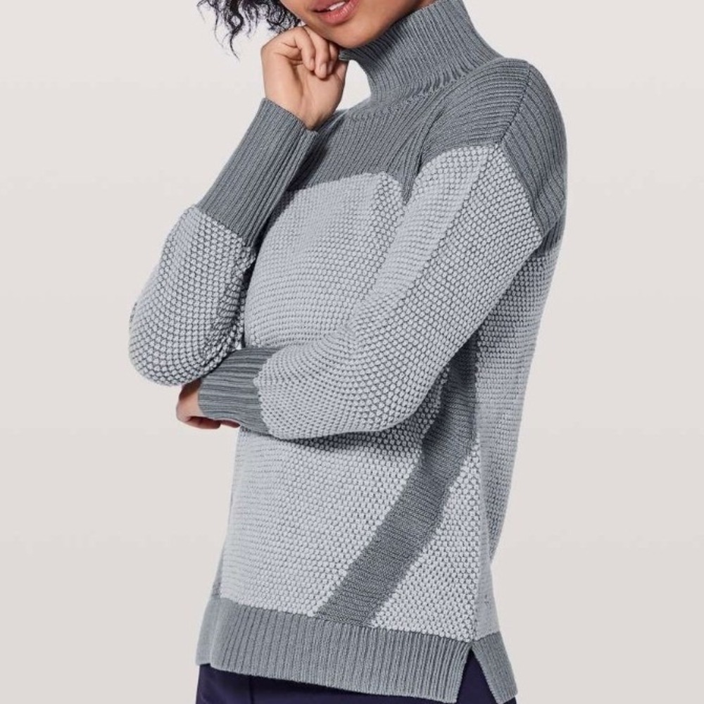 Lululemon Warm & Restore Merino Wool Sweater Magnet Grey Starlight
